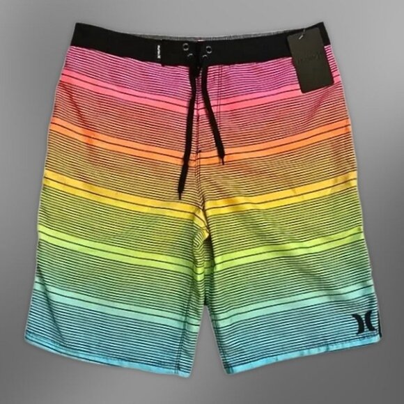 Hurley Board Shorts Shoreline Quick-Drying Back Pocket Multicolor Kids 18/29 NWT - Picture 1 of 5